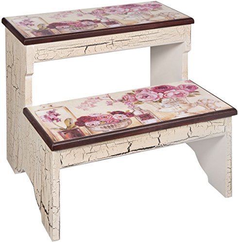 step stool with flowers