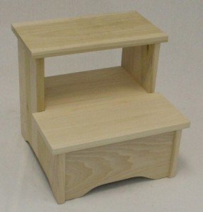 handmade handcrafted unfinished wooden step stool