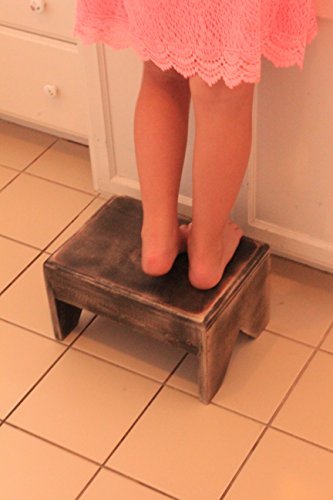 rustic wooden step stools for the kitchen